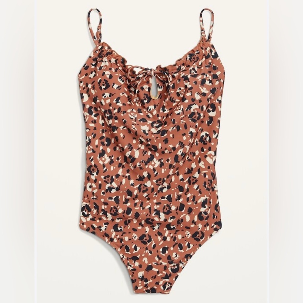 Leopard Print One Piece Swimsuit